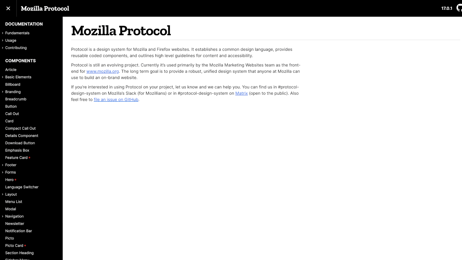 Mozilla Protocol デザインシステム