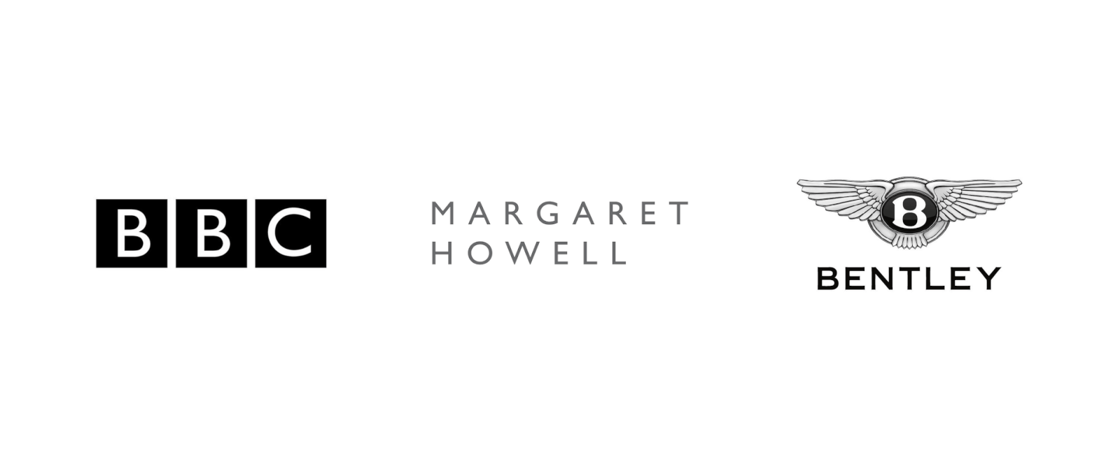 BBC、Margaret Howell、ベントレーのロゴ