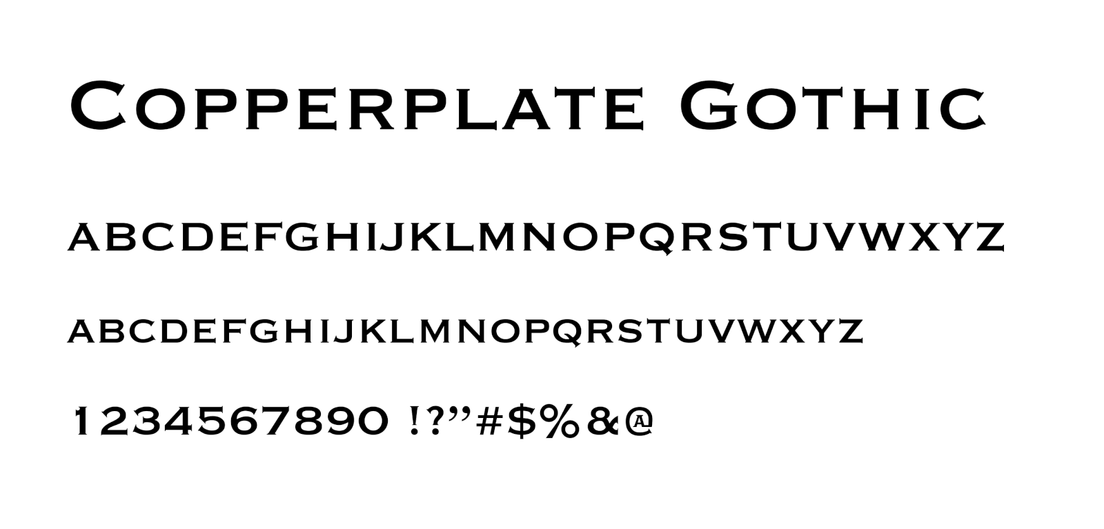 Copperplate Gothic（カッパープレートゴシック）フォント