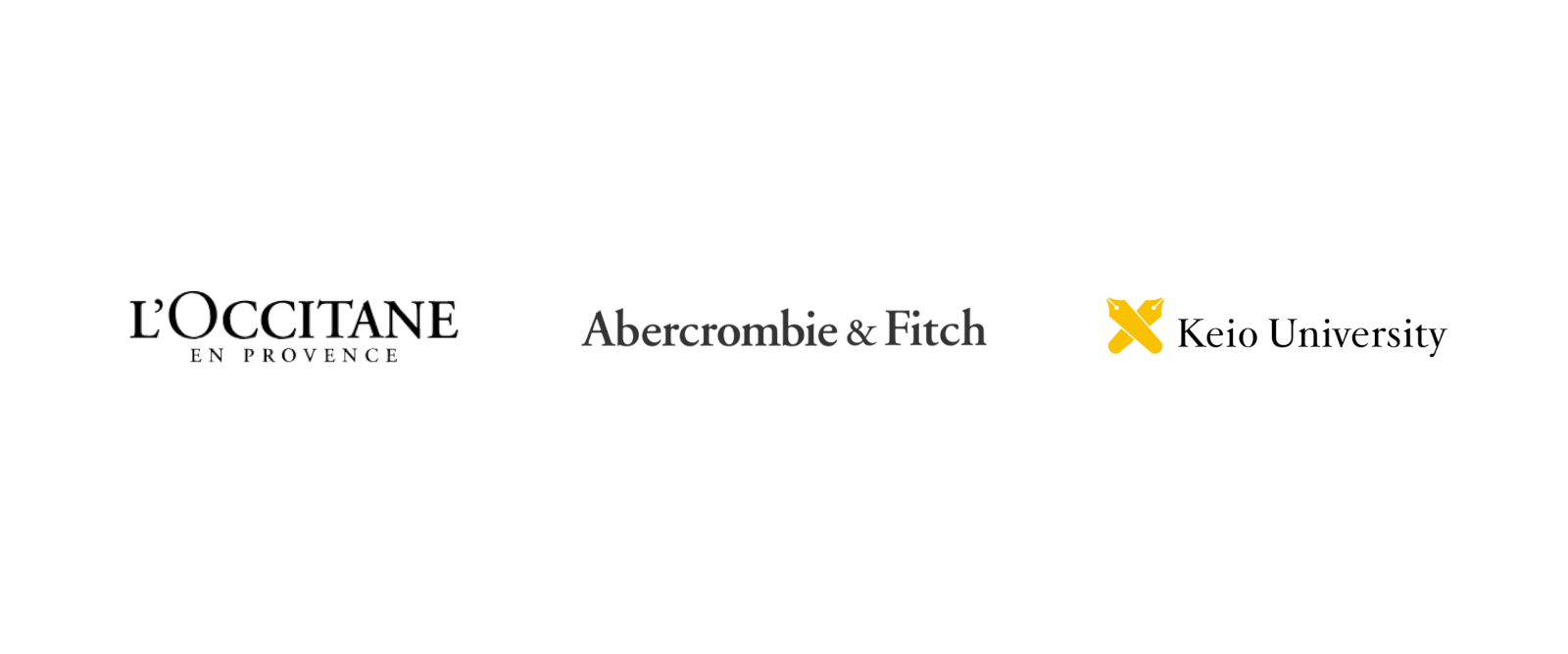 ロクシタン、Abecrombie&Fitch、慶應義塾大学のロゴ