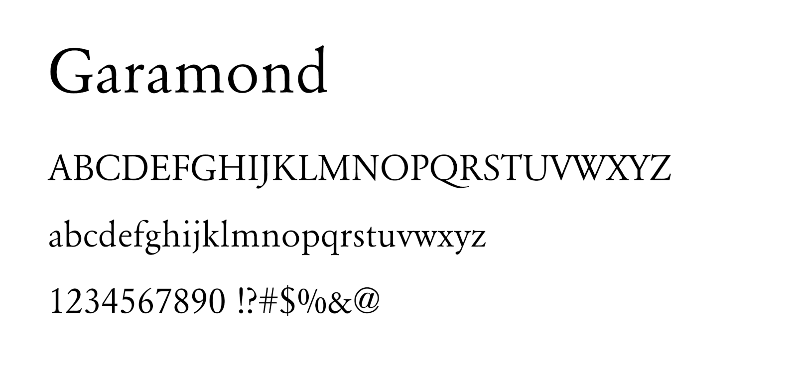 Garamond（ギャラモン）フォント