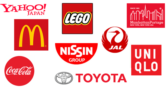 赤色の企業ロゴ達
